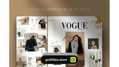 دانلود فایل لایه باز پست پازلی اینستاگرام Vogue – Instagram Puzzle