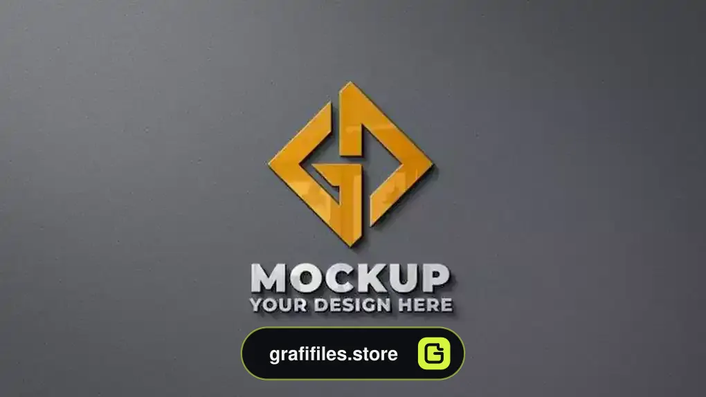 دانلود موکاپ لوگو بر روی دیوار Wall logo mockup