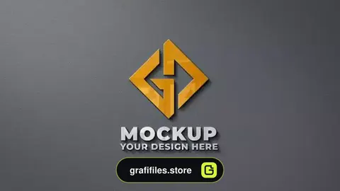 دانلود موکاپ لوگو بر روی دیوار Wall logo mockup