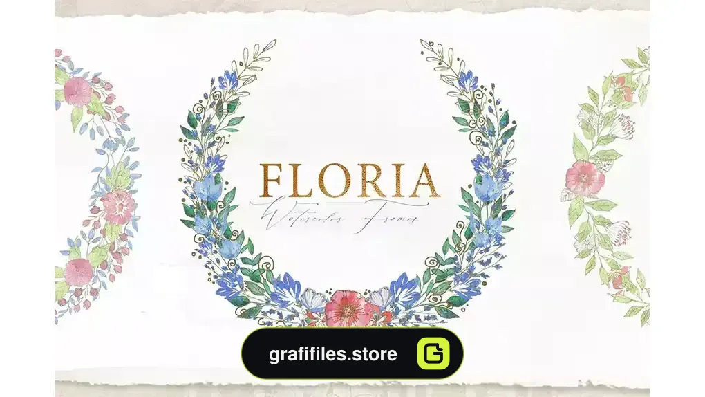 دانلود کلیپ آرت فریم گل آبرنگی Watercolor Floral Frames