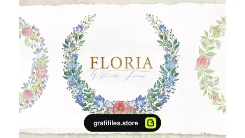 دانلود کلیپ آرت فریم گل آبرنگی Watercolor Floral Frames