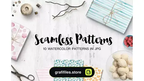 دانلود پترن آبرنگی Watercolor seamless patterns set