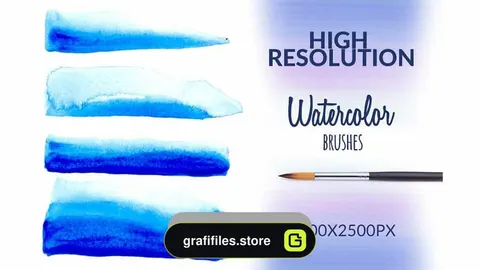 دانلود براش لکه آبرنگ برای فتوشاپ Watercolor Stamp Brushes