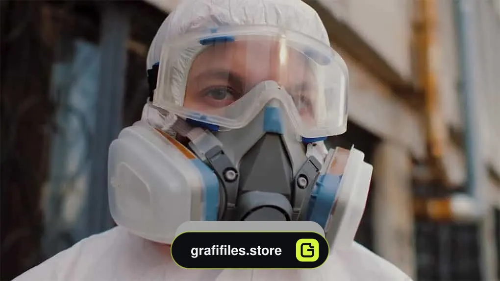 فوتیج گذاشتن ماسک تنفسی و عینک محافظ Wearing A Respirator And Goggles