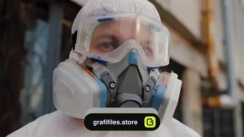 فوتیج گذاشتن ماسک تنفسی و عینک محافظ Wearing A Respirator And Goggles