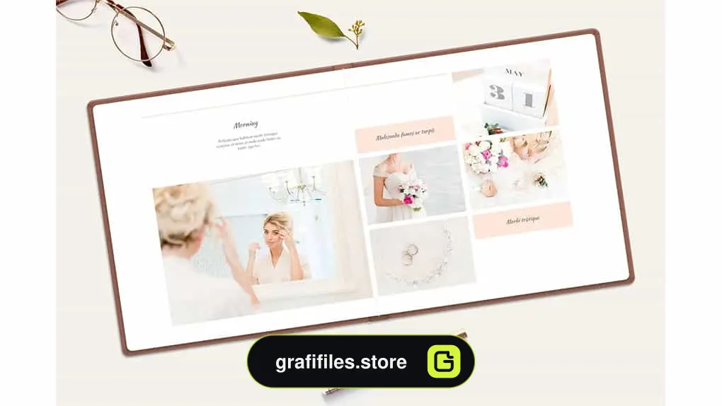 دانلود فایل لایه باز آلبوم عکس عروسی Wedding Album Template / AWD
