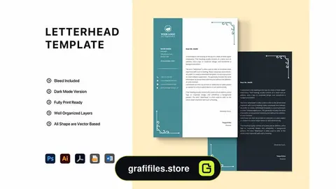 دانلود قالب آماده ورد سربرگ Word Letterhead