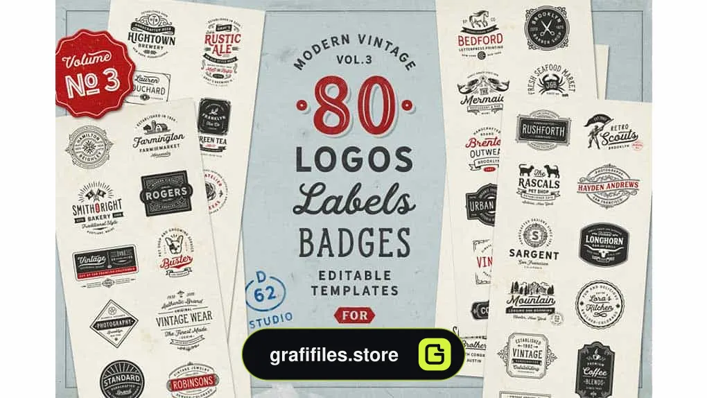 فایل لایه باز لوگو Modern Vintage Logos vol 3
