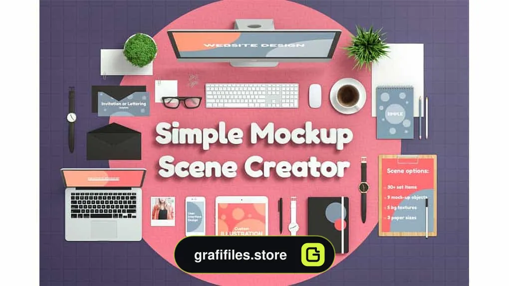جعبه ابزار ساخت موکاپ اداری Simple Mockup Scene Creator