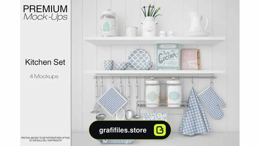 موکاپ لوازم آشپزخانه Kitchen Accessories Set