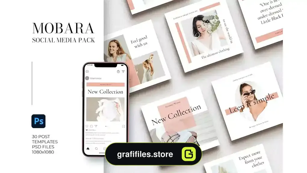طرح لایه باز پست اینستاگرام Mobara Instagram
