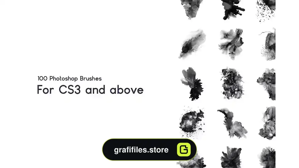 براش جوهر فتوشاپ Watercolor Ink Photoshop Brushes Vol 2