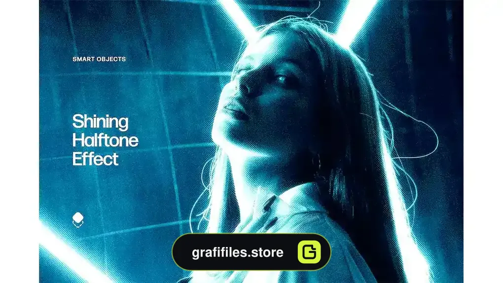 افکت عکس هافتون درخشان Shining Halftone Photo Effect