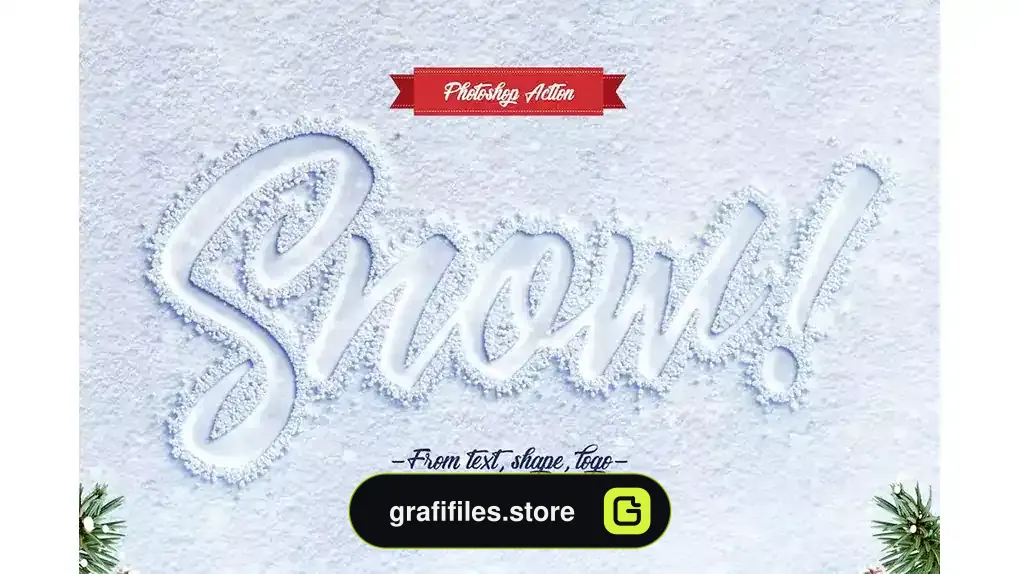 اکشن فتوشاپ ساخت نوشته روی برف Snow Lettering - Photoshop Action