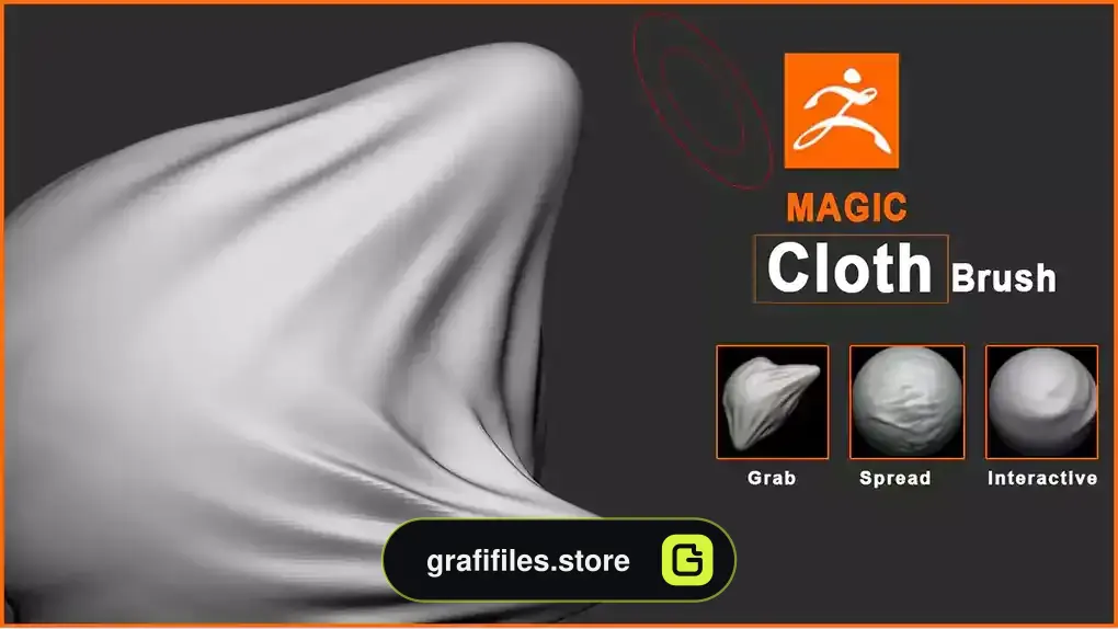 براش زیبراش جادویی پارچه Zbrush Cloth Magic Brush