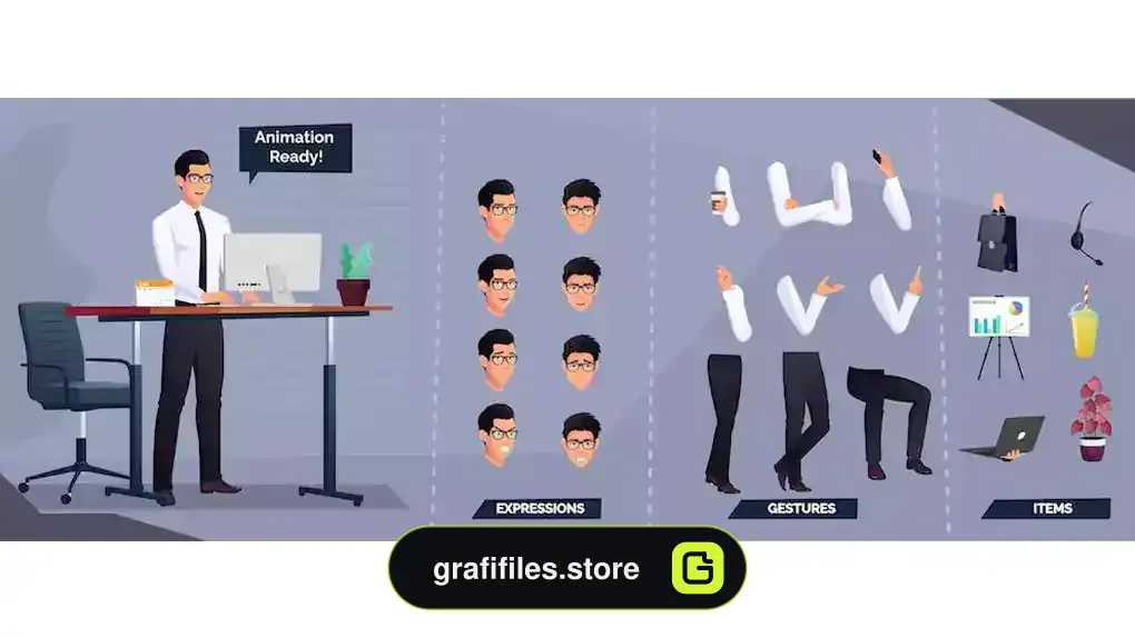 وکتور مرد تاجر Business character