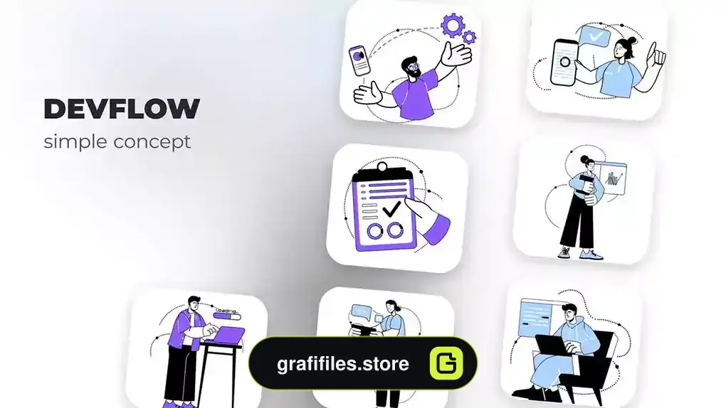 پروژه افترافکت موشن گرافیک DevFlow - Simple Concept