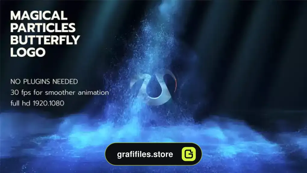 لوگو موشن افترافکت Smoky Particles Butterfly Logo