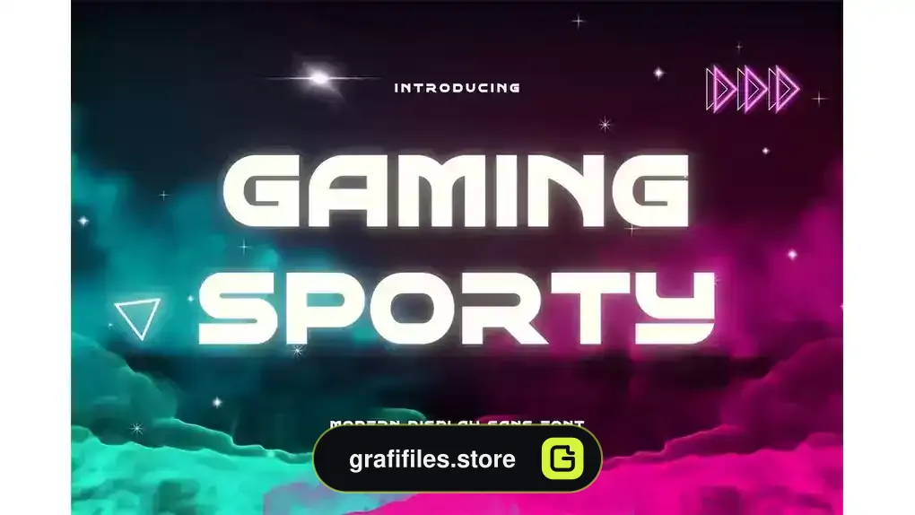 فونت انگلیسی گیمینگ Gaming Sporty futuristic Display Sans serif Font