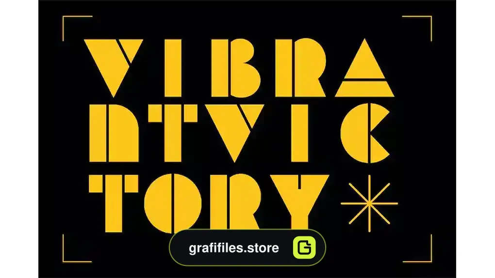 فونت انگلیسی هندسی Vibrant Victory - Geometric Typeface