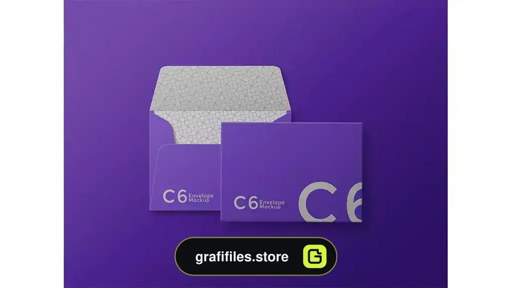 موکاپ پاکت نامه C6 envelope photoshop mockup file
