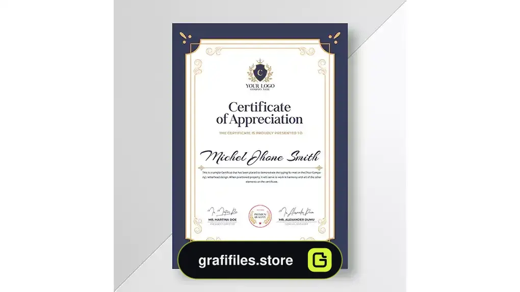 طرح لایه باز لوح تقدیر Certificate of appreciation 2