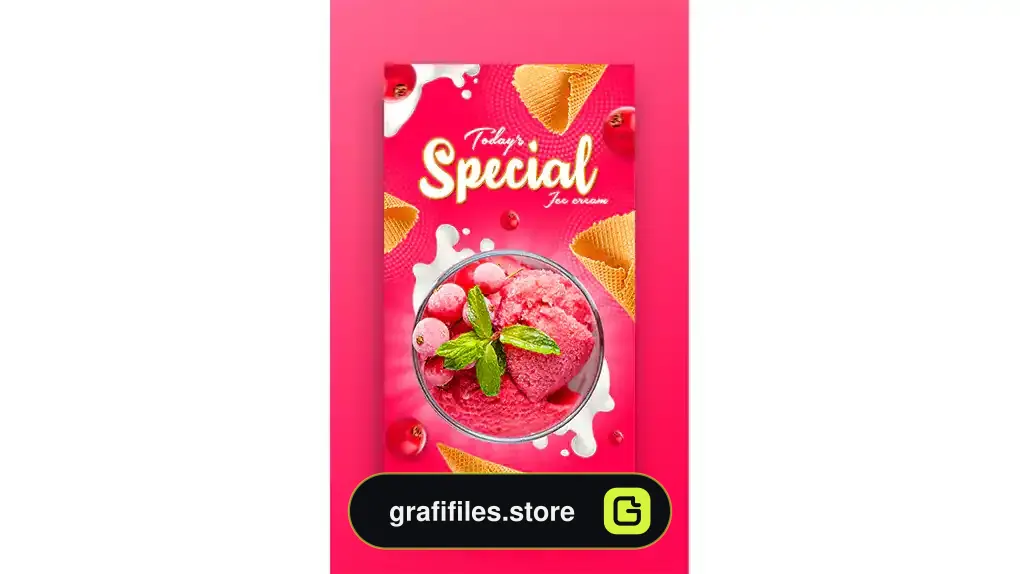طرح لایه باز استوری اینستاگرام بستنی فروشی 4