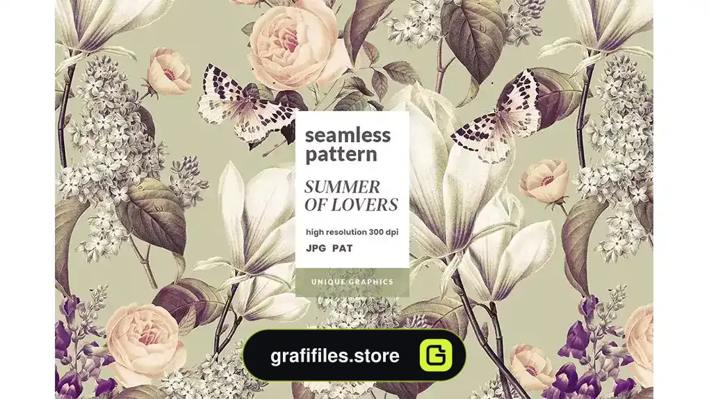پترن گل و گیاه تابستانی Summer Of Lovers Pattern