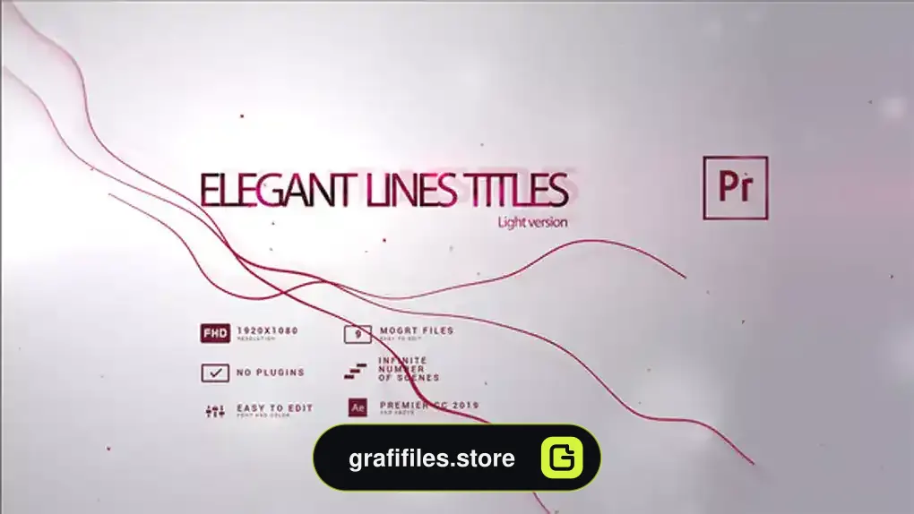 پروژه پریمیر تایتل Elegant Lines Titles Light Version