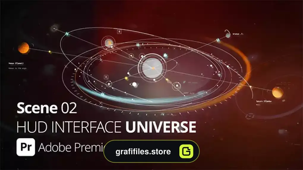 پروژه پریمیر اجزای رابط کاربری سفینه فضایی HUD Interface Universe 02 Pr