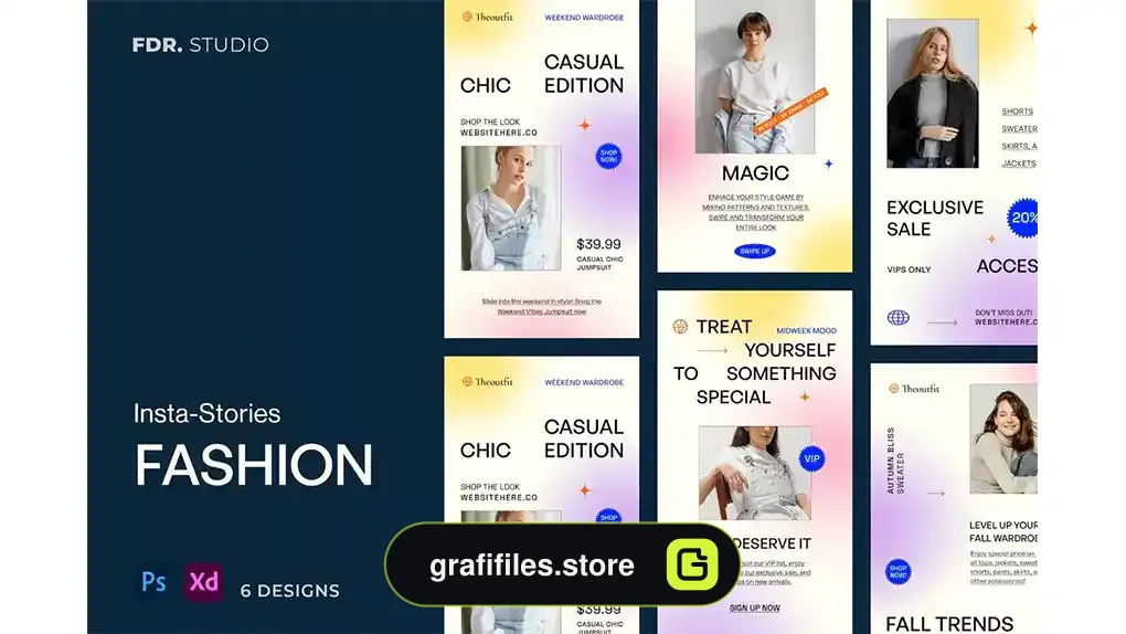 طرح لایه باز استوری اینستاگرام فشن Insta Stories Fashion