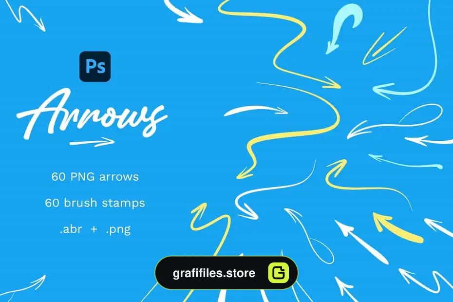 دانلود براش فلش فتوشاپ Hand Drawn Arrows - PNG and Stamps - 2 براش فلش فتوشاپ - 1