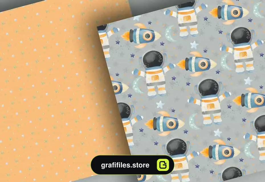 دانلود بک گراند کاغذ دیجیتال فضانورد Astronaut digital paper pack - 1 بک گراند کاغذ دیجیتال فضانورد