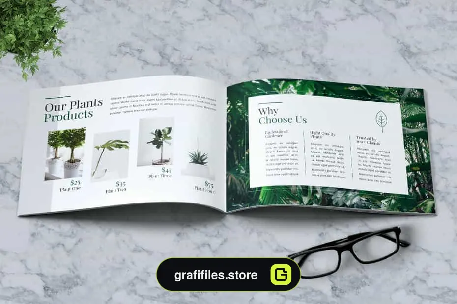 دانلود قالب ایندیزاین بروشور گیاهان زینتی Decorative Plants Brochure A5 - 6 قالب ایندیزاین بروشور گیاهان زینتی - 5