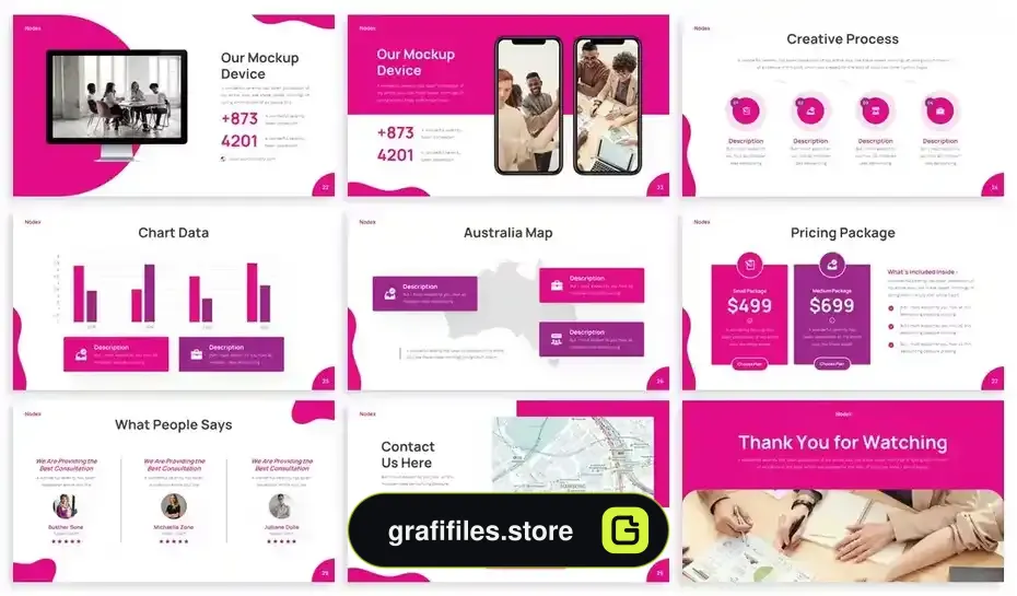 دانلود قالب پاورپوینت Nodex - Creative Agency Powerpoint Template - 4 قالب پاورپوینت Nodex - 3
