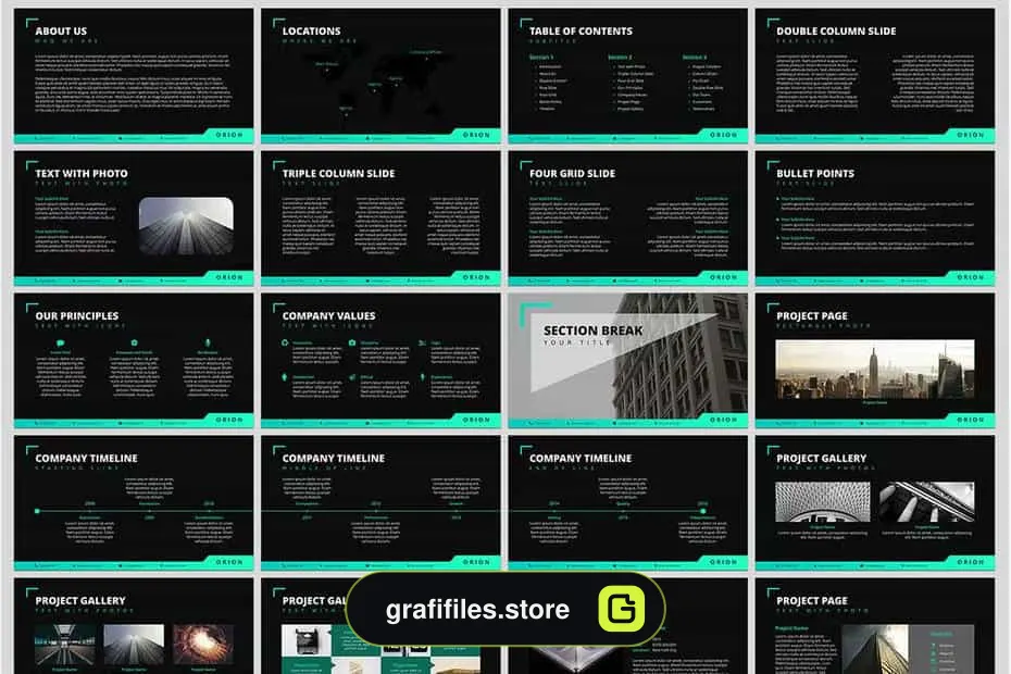 قالب پاورپوینت و کینوت Orion Presentation Template