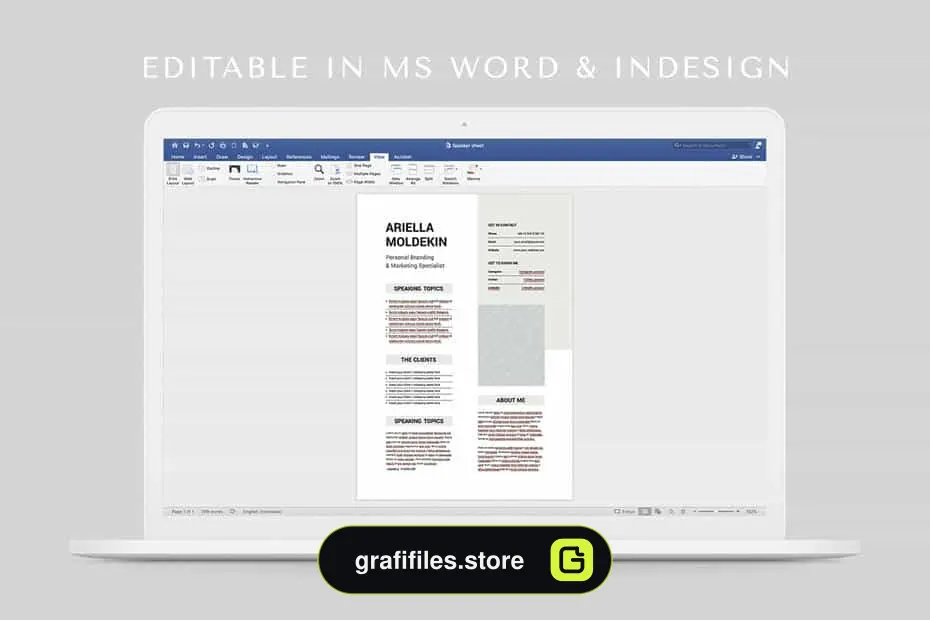 دانلود قالب آماده ورد Speaker Sheet | MS Word & Indesign - 7 قالب آماده ورد Speaker Sheet - 6
