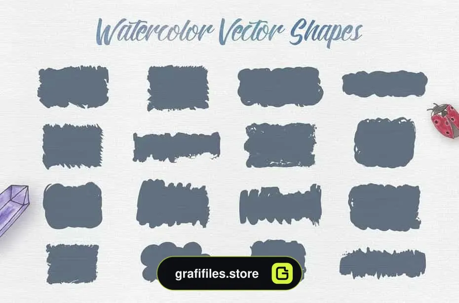 دانلود وکتور و کلیپ آرت موجودات آبرنگی Watercolor Creatures vol. 1 - 6 کلیپ آرت موجودات آبرنگی - 5