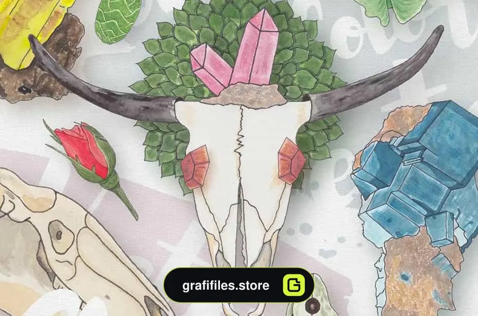 دانلود وکتور و کلیپ آرت موجودات آبرنگی Watercolor Creatures vol. 1 - 8 کلیپ آرت موجودات آبرنگی - 7