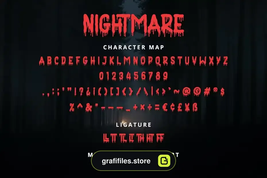 دانلود فونت انگلیسی ترسناک Nightmare - 4 فونت انگلیسی ترسناک Nightmare - 3