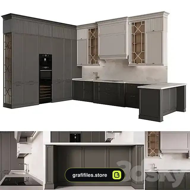 دانلود آبجکت کابینت کلاسیک - 2 آبجکت کابینت کلاسیک - 1