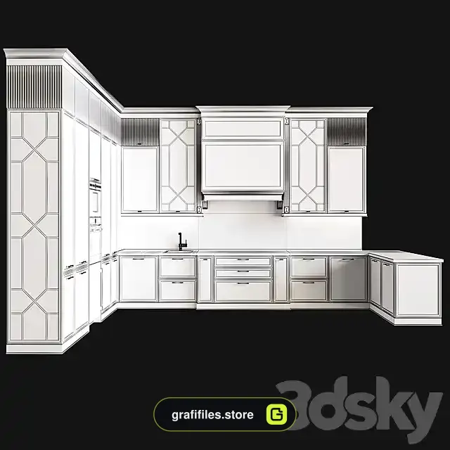 دانلود آبجکت کابینت کلاسیک - 12 آبجکت کابینت کلاسیک - 11