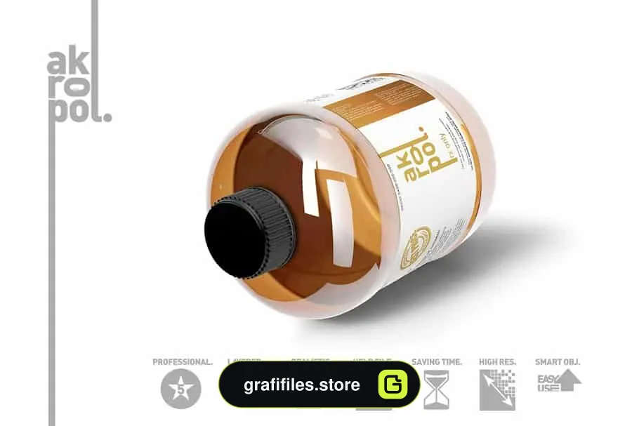 موکاپ بطری شیشه ایی Amber Bottle Mock Up-01