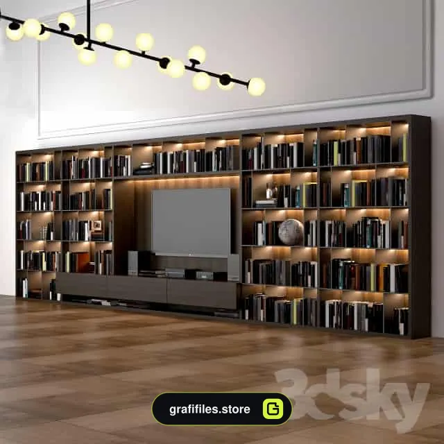 دانلود مدل سه بعدی کتابخانه از Pro 3DSky - 1 مدل سه بعدی کتابخانه