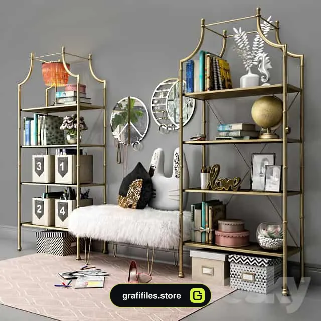 دانلود مدل سه بعدی کتابخانه از Pro 3DSky - 16 مدل سه بعدی کتابخانه - 15