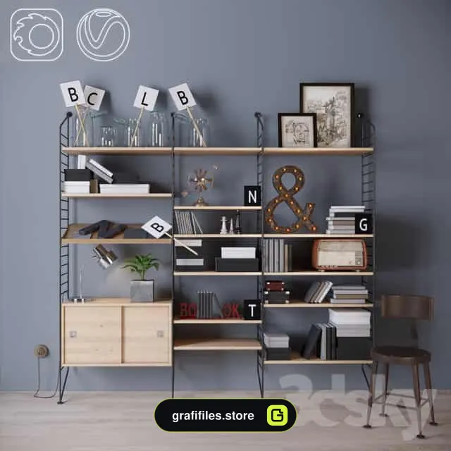 دانلود مدل سه بعدی کتابخانه از Pro 3DSky - 18 مدل سه بعدی کتابخانه - 17