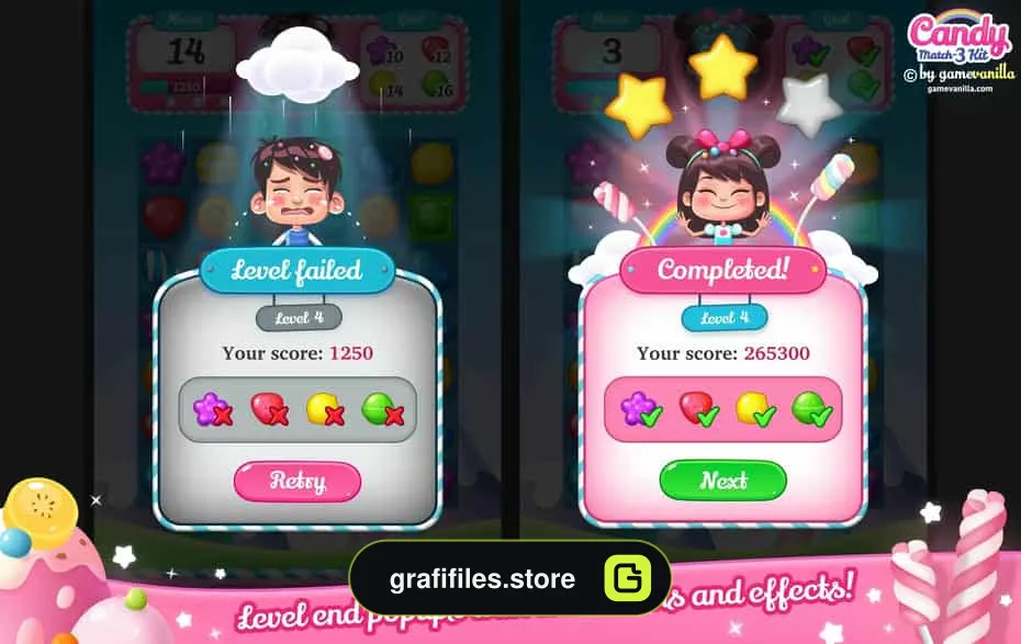 دانلود پروژه آماده بازی Candy Match 3 Kit برای یونیتی - 24 بازی Candy Match 3 Kit برای یونیتی - 23