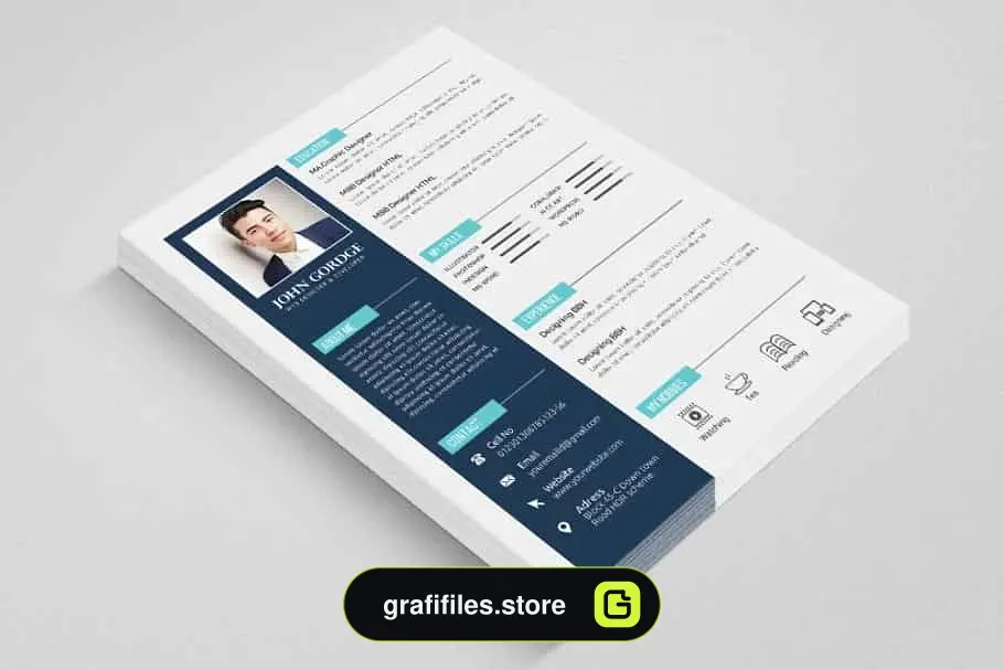 فایل لایه باز رزومه Clean CV