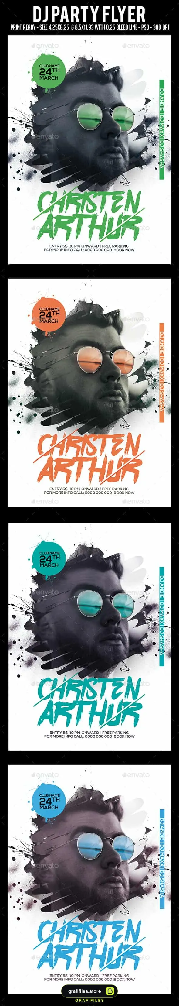 فایل لایه باز بنر کنسرت موسیقی Dj Party Flyer