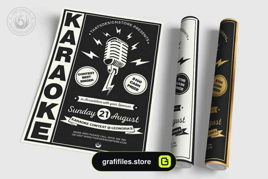 فایل لایه باز آگهی Karaoke Flyer Template V3